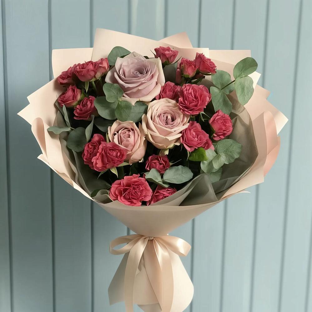 Букет цветов из: Гвоздики и Розы в Дубовой Роще
