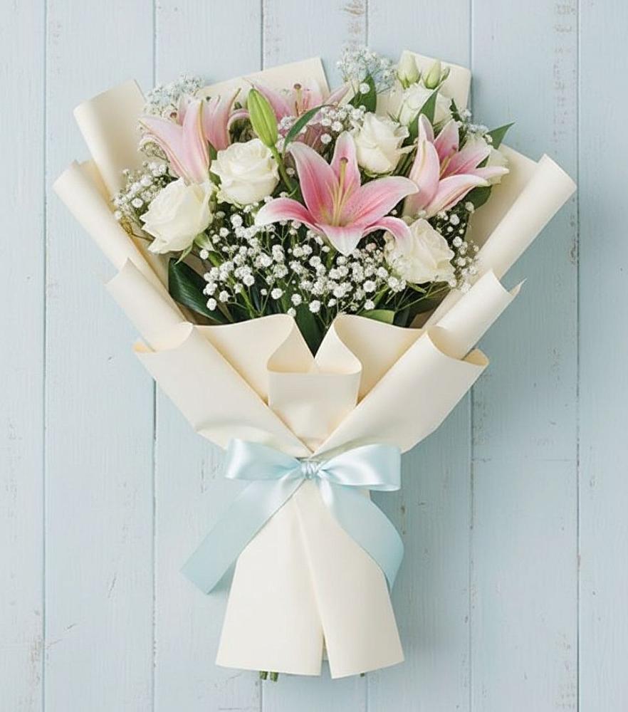 Букет цветов из: Лилии в Дубовой Роще