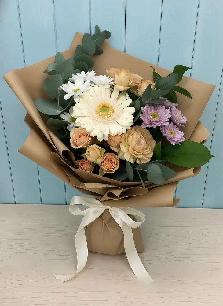 Букет цветов из: Герберы и Хризантемы в Дубовой Роще