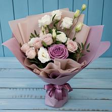 Букет цветов из:  Розы и Лизиантусы #REPLACE_PRED# Дубовой Роще