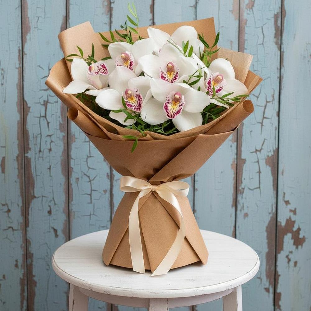 Букет цветов из: Орхидеи и Розы в Дубовой Роще