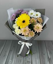 Букет цветов из:  Розы, Герберы и Хризантемы в Дубовой Роще