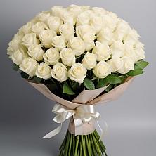 Букет 101 беля роза Белоснежка в Дубовой Роще