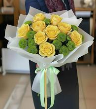 Букет цветов из:  Хризантемы и Розы в Дубовой Роще