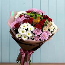 Букет цветов из:  Розы, Хризантемы и Альстромерии #REPLACE_PRED# Дубовой Роще
