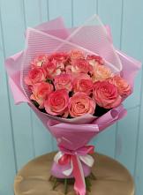 Букет 15 Розовых роз Равель в Дубовой Роще