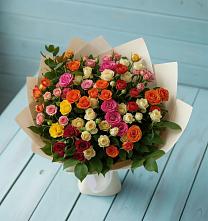 Букет Микс из разноцветных кустовых роз #REPLACE_PRED# Дубовой Роще