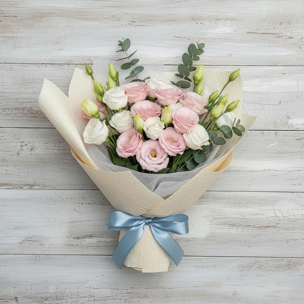 Букет цветов из: Лизиантусы в Дубовой Роще